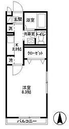 ルミエールK 1Kの間取図画像