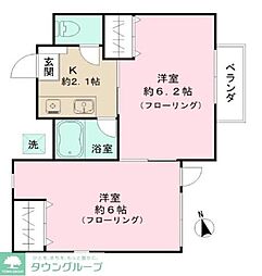 ソレイユ南荻窪 2Kの間取図画像
