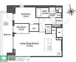 バウスステージ中野 2LDKの間取図画像