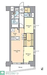 杉並区荻窪2丁目マンション 2LDKの間取図画像