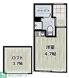 クレール中野 ワンルームの間取図画像
