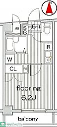 グランヴァン中野新橋 1Kの間取図画像