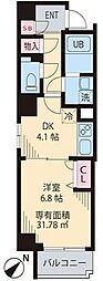 セピアスタジオ 1DKの間取図画像