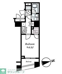 グラントゥルース練馬2 1Kの間取図画像