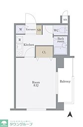 エクセリア高円寺 1Kの間取図画像