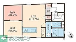 テラス松庵 1SLDKの間取図画像