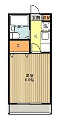 メゾン西荻 2階1Kの間取り