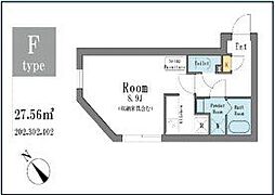 ＬＥＧＡＬＡＮＤ荻窪ＡＮＮＥＸ 2階ワンルームの間取り