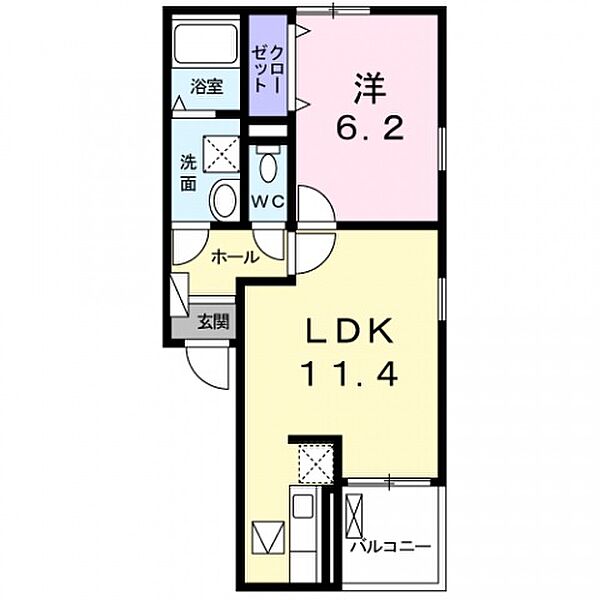 ポルト　ボヌール 102号室｜大阪府茨木市上野町(賃貸アパート1LDK・1階・41.00㎡)の写真 その2