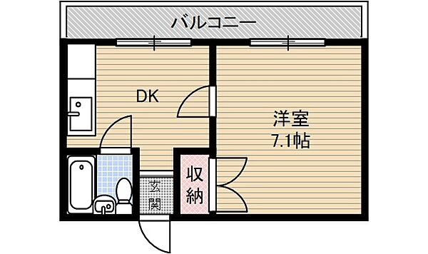 ラフィーヌ真砂 209号室｜大阪府茨木市真砂２丁目(賃貸アパート1DK・2階・25.90㎡)の写真 その2