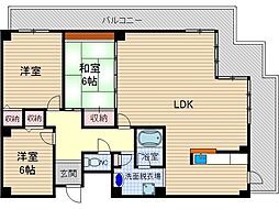 ロイヤル南茨木 3階3LDKの間取り