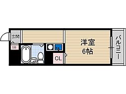 大池五番館 ワンルームの間取図画像