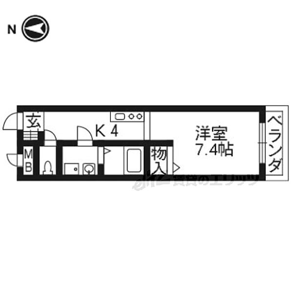 京都府京都市西京区上桂北ノ口町(賃貸アパート1R・2階・27.20㎡)の写真 その2