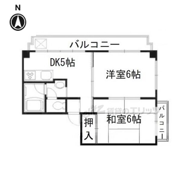 さぬきマンション 301｜京都府京都市右京区嵯峨天龍寺油掛町(賃貸マンション2DK・3階・36.26㎡)の写真 その2