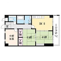 阪急京都本線 西院駅 バス18分 梅津西浦町下車 徒歩5分の賃貸マンション 3階3LDKの間取り