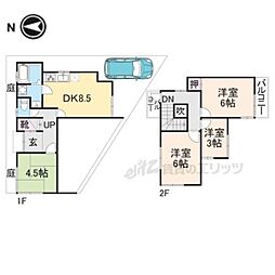 ローラン宇多野 2階4DKの間取り