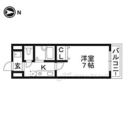 レジデンス99 1階1Kの間取り