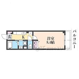 サンクスパレ千代原 1Kの間取図画像