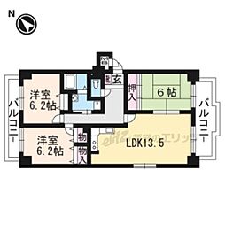 ツイン双ケ丘 3LDKの間取図画像