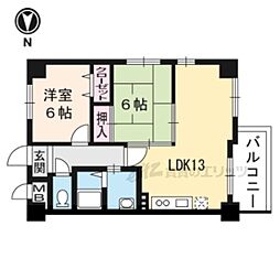 サントル西京 2LDKの間取図画像