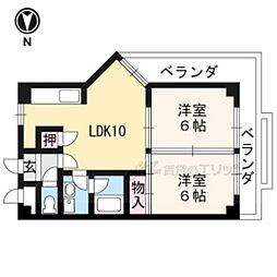 メゾンたつみ 2LDKの間取図画像