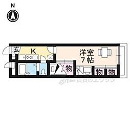 レオパレスraduno雲宮 1Kの間取図画像