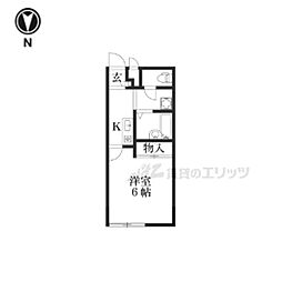 レオパレスクレールアミラ 1Kの間取図画像
