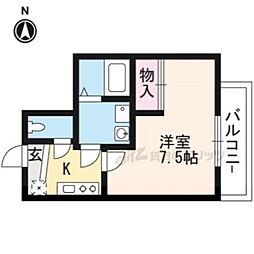 CHERRYBLOSSOMSAGANO 1Kの間取図画像