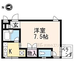 ベラフラット 1Kの間取図画像