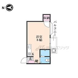 ホワイエMIYAMACHI ワンルームの間取図画像