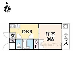 シャンクレール小桜 1DKの間取図画像