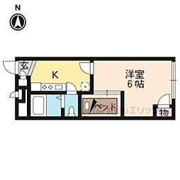 レオパレスクリエイティブAge 1Kの間取図画像