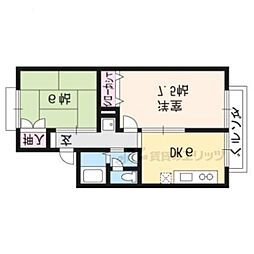 セジュール河部A 2DKの間取図画像