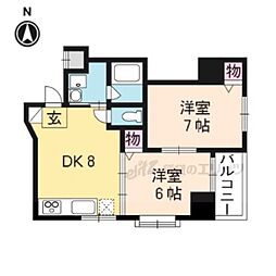 グランドール2 2LDKの間取図画像