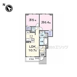 バンブーロン 2LDKの間取図画像