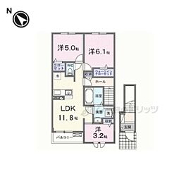 バンブーロン 3LDKの間取図画像