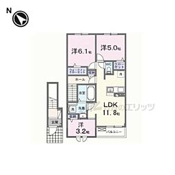 バンブーロン 3LDKの間取図画像