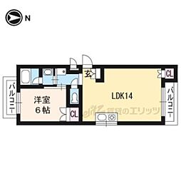 カインドリーミヤコ 1LDKの間取図画像