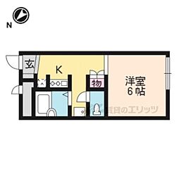 レオパレス北山westfountain 1Kの間取図画像