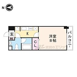 レジアス-3 1Kの間取図画像