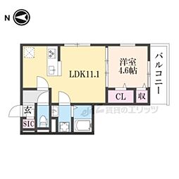 レガート2 1LDKの間取図画像