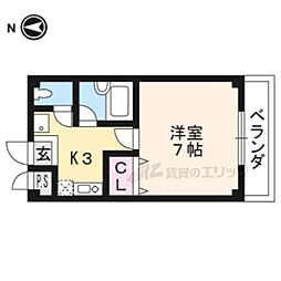 エトワールクレール1 1Kの間取図画像