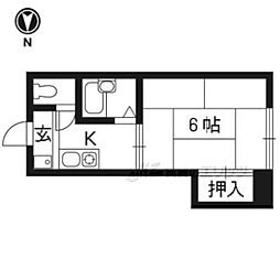 グランパニエ2 1Kの間取図画像