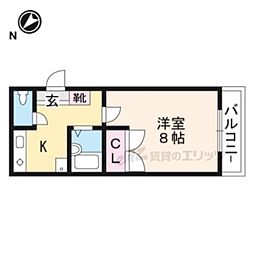 エスパシオ澤田 1Kの間取図画像