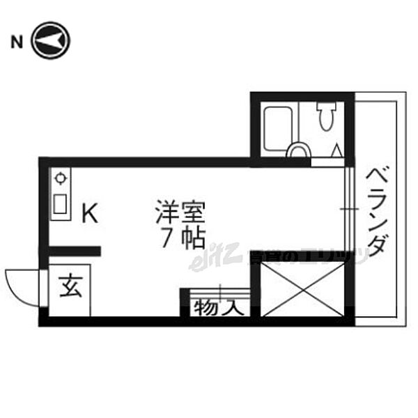 京都府京都市西京区大枝塚原町(賃貸マンション1K・3階・17.10㎡)の写真 その2