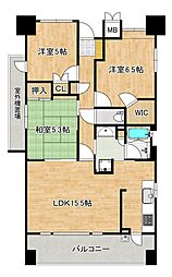 ローレルコート山坂 3LDKの間取図画像