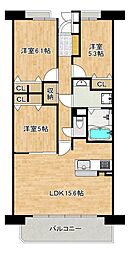 ヴィルメゾン上野芝 3LDKの間取図画像