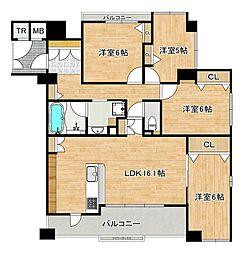 セザールサヤマ 4LDKの間取図画像