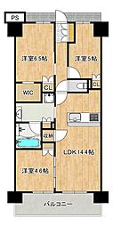 ヴェリテ東岸和田駅前 3LDKの間取図画像