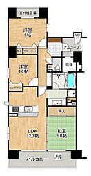 エスリード北田辺第3 3LDKの間取図画像